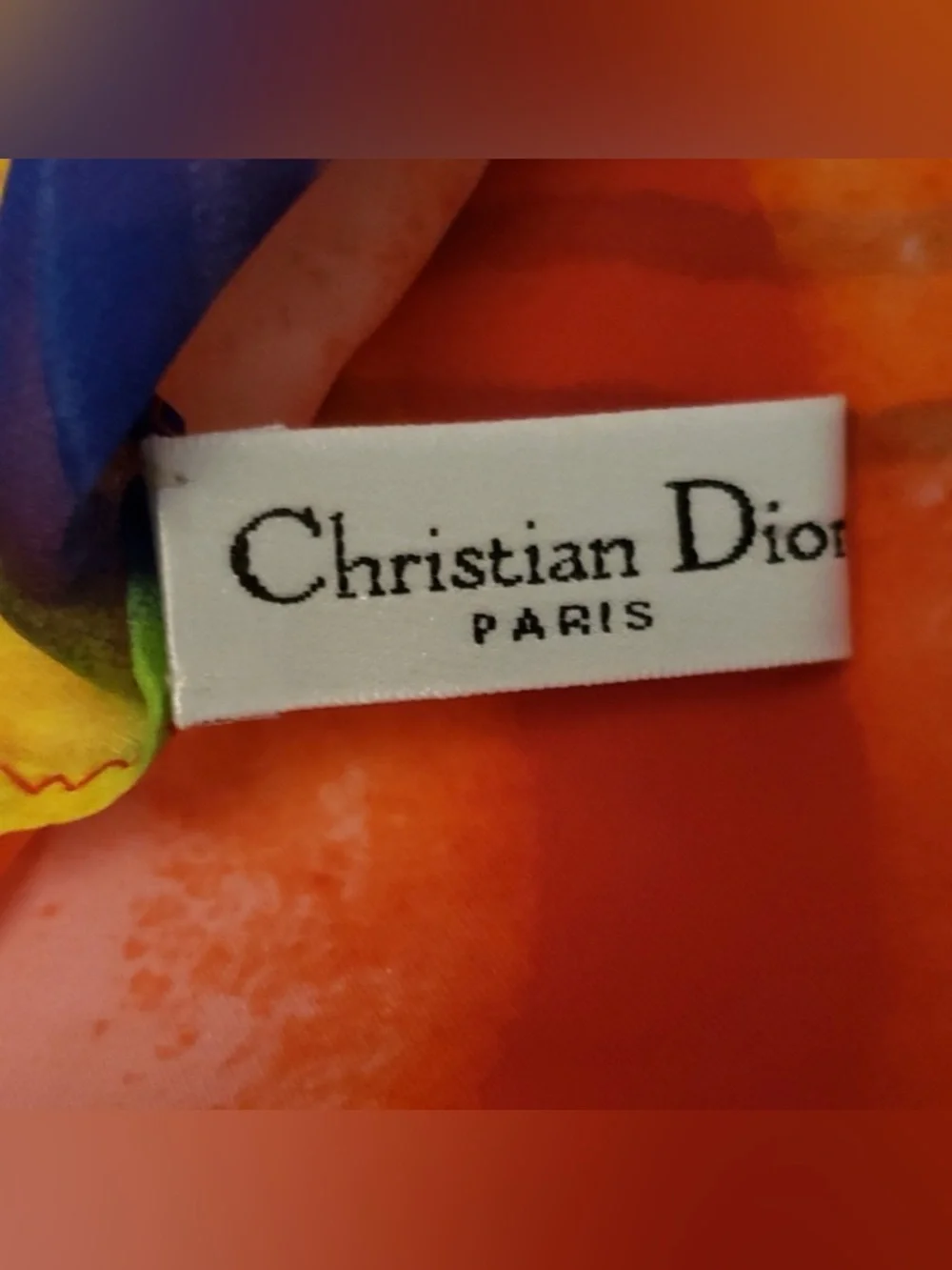 AUTHENTIC Christian Dior Multicolor Glitter Heart Silk Scarf